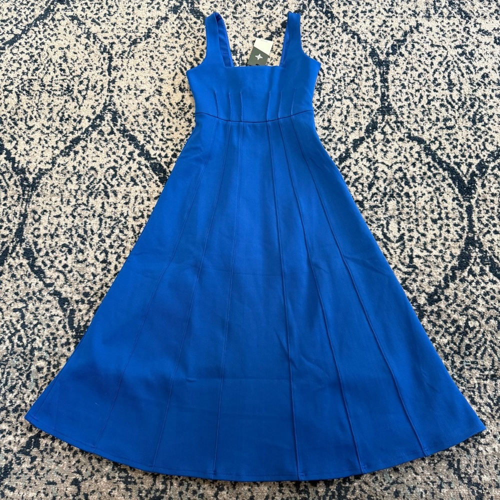 Tuckernuck Royal Blue Fit-and-Flare Midi Dress